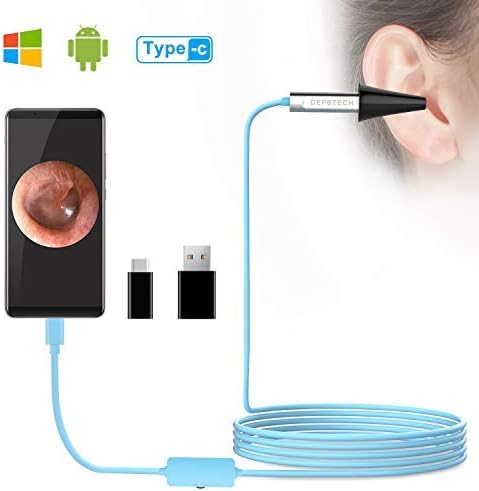 Otoscope, 2 in 1 USB Ear Inspection Camera with 6 Adjustable LED Lights for Android Device