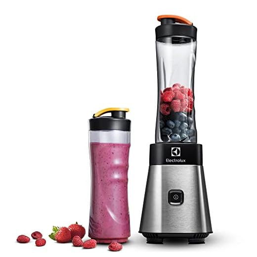 Electrolux Good To Go Sportsblender, Modell ESB2500, Löstagbara Knivar, 300 W, Två BPA-fria Plastflaskor, Rostfritt stål