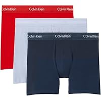 Calvin Klein Men’s 3 Pack Stretch Boxer Briefs, Blue (Ink/Adrenaline Rush/Casual Blue), L