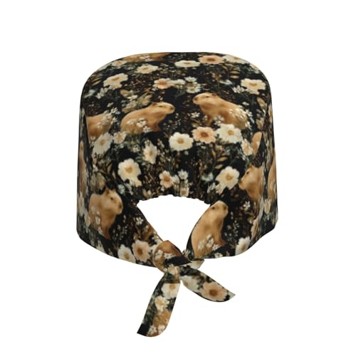 Image of Working Cap Scrub Cap with Sweatband | Adjustable Nurse Surgical Caps, for Men Women, Tie Back Hat