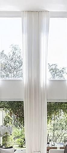 Miniatura 5 de Cortina de gasa extralarga (1 panel) de 110 pulgadas de ancho, hecha a medida para techo alto de altura de dos pisos.