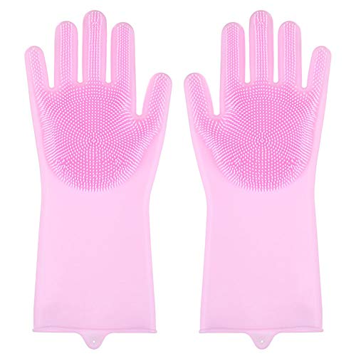 Preisvergleich Produktbild iHousing Magische Silikon Handschuhe Reinigen Silikon-Spülhandschuhe Wiederverwendbare Geschirrspülhandschuhe, Gummi-Handschuh für die Haushalt, Abwasch, das Auto Waschen, Hitzebeständig