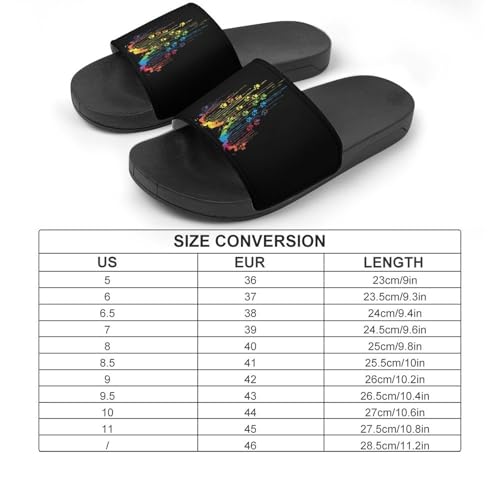 Tie Dye Colorful Dog Paw Heart House Sandals Non-Slip Bathroom Slippers Beach Summer Shoes for Men Women2