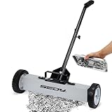 18-Inch Rolling Magnetic Sweeper with 9.5-inch Magnetic Trays, 45-Pound Capacity...
