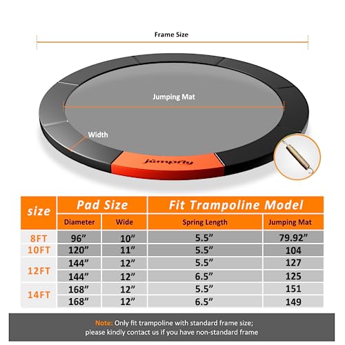 image for Jumpfly Trampoline Pad, 12 FT Trampoline Replacement Safety Pad, Unive