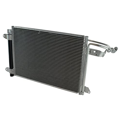 Image of TRQ A /C Condenser & Receiver Drier Assembly for 06-13 Audi A3 06-13 A3 Quattro 08-09 TT 08-15 TT Quattro 07-16 VW Eos 10-14 Golf 06-14 GTI 06-14 Jetta 08 R32 06-09 Rabbit