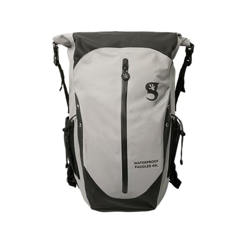 geckobrands Paddler Waterproof 45L Backpack, Large Dry Bag with Padded Shoulder Straps, Waist Strap, Chest Strap