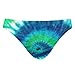 Green Blue White Spiral Tie Dye Abstract Hippie Pattern Men's Swim Briefs, Sexy Bikini Briefs Triangle Swimming Briefs Swimwear Swimsuit Swim Trunks Surf Shorts Trunks for Men Beach M