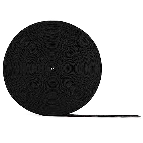 Cornucopia Brands 50 Yards Black Polypropylene Webbing, 1-inch Wide Polypro Strap Webbing; Great for Bags, Outdoor Gear; Collars, Leashes, Sporting Gear