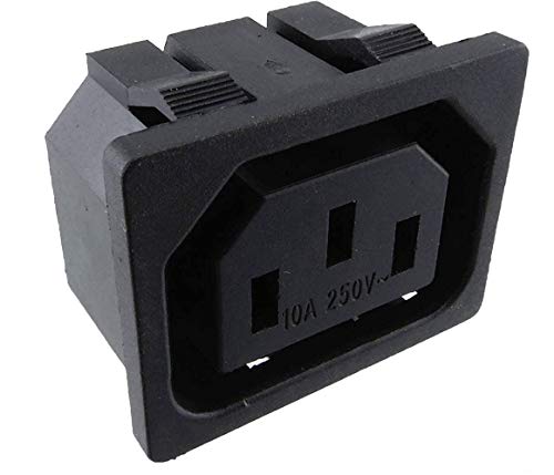 Kaltgeräte Steckverbinder Buchse C-13, Snap-In Kaltgeräte Einbau-Stecker 250V 10A, Löt oder Steckanschluß 4,8mm Cover