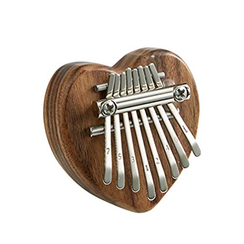 Generic Mini Kalimba 8 Toetsen Draagbare Houten Duim Piano Hartvormige Vinger Piano Afrikaanse Muziekinstrument Gift… - Image 3
