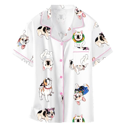 Image of Schbbbta Girls Womens Pajamas, Satin Silky Pjs Set Kids 2Pcs Button-Down Nightwear Sleepwear Gift for Mommy and me