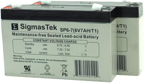 TowMate Qty. 2 Towmate 6V7AH -x2, Lead Acid Batteries for TM36, TM48 and Other Heavy Duty Towmate Lights