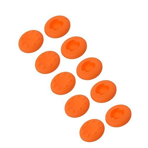 Haoponer 10Pcs Orange Silicone Analog Controller Thumb Stick Grips Cap Cover for Game Controller PS3 PS4 Xbox 360 Xbox One Game Accessories Replacement Parts