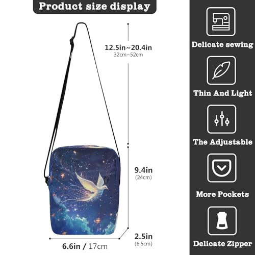 Aesthetic Beauty Birds mens messenger bag men's shoulder bag Casual Womens Purse Adjustable Strap for Travel work3