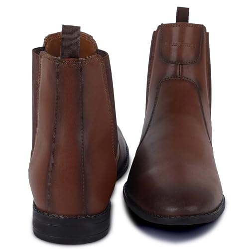 Image of LOUIS STITCH Men's Chelsea Boots | Handcrafted | High Ankle Boot| Comfortable Formal Office & Casual Wear Shoes | Dual Tone Patina Finish LSRGCL