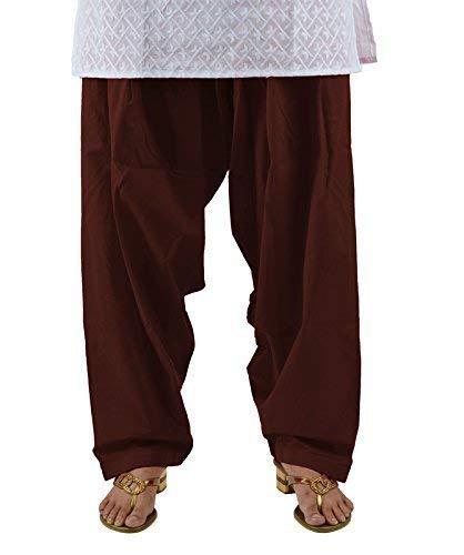 Muskan Collection Readymade Pure Cotton Comfort Sami Patiala Salwar Free Size for Women (Pack of 1) (Chocolate)