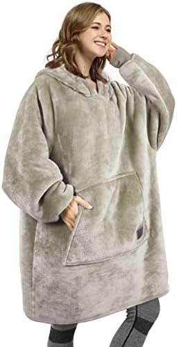 Catalonia Oversized Wearable Blanket Hoodie Sweatshirt, Comfortable Sherpa Lounging Pullover for Adults Men Women Teenagers Wife Girlfriend Gift