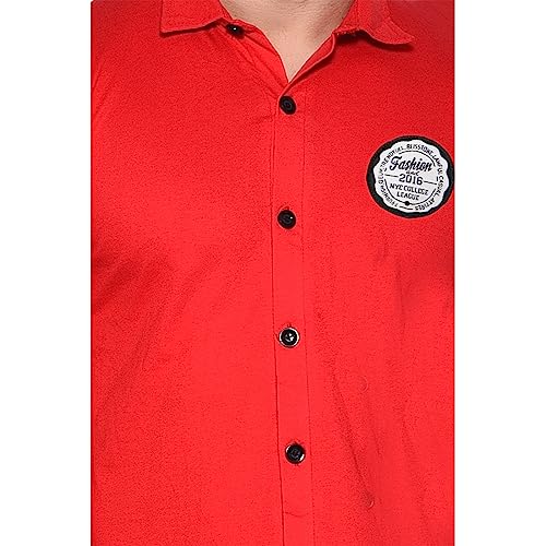 Image of Geum Men's Casual Shirt with Graphic Print | Short Sleeve Button-Down Shirt for Casual & Streetwear Look | Cotton Blend Slim Fit Shirt