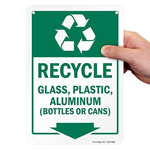 SmartSign - S2-0373-PL-07x10-RR "Recycle - Glass, Plastic, Aluminum" Sign |