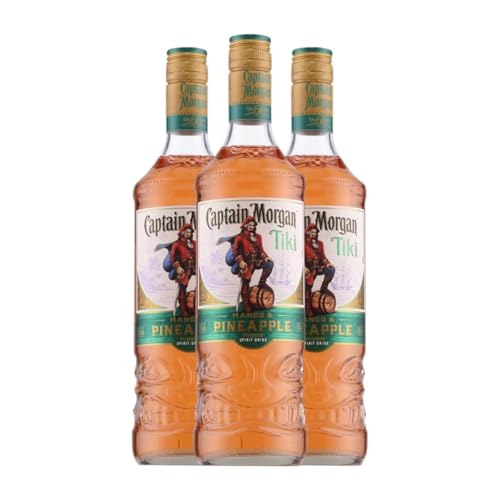 Liköre Captain Morgan Tiki Mango & Pineapple 70 cl (Schachtel mit 3 Flaschen von 70 cl)
