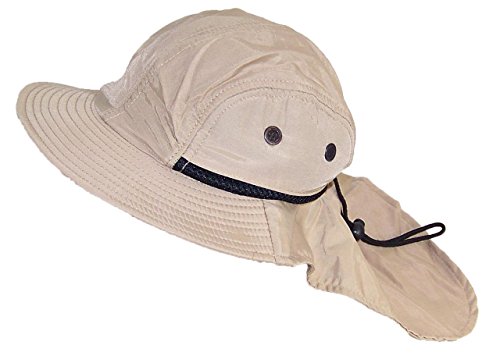 Tropic Hats Kid/Child Wide Brim Mesh Summer Cap W/Neck Flap (One Size)