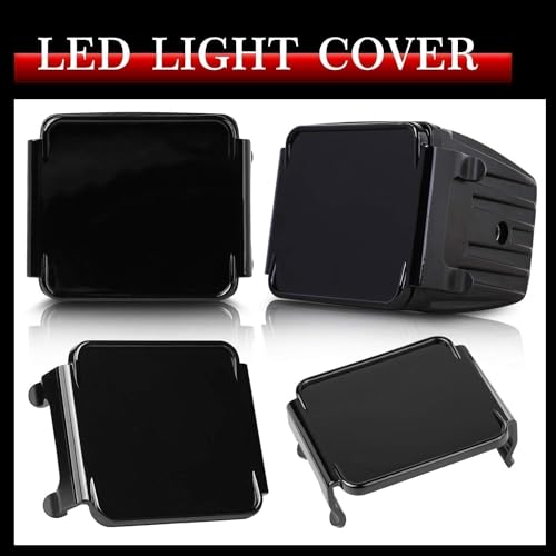 Image of 3 Inch LED Pods Covers 2PCS Square LED Cube Lights Black Covers PC Protective Lens 3X3 Pod Light Covers for Offroad Driving Fog Ditch Lights