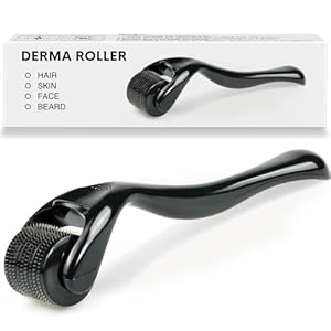 Derma Roller 0.25 mm beard roller with 540 Titanium Micro Needles, microneedle roller Roller Includes Storage Case,Personal Use Microdermabrasion Face Roller for Beard Skin Hair 1 Pack (BLACK)
