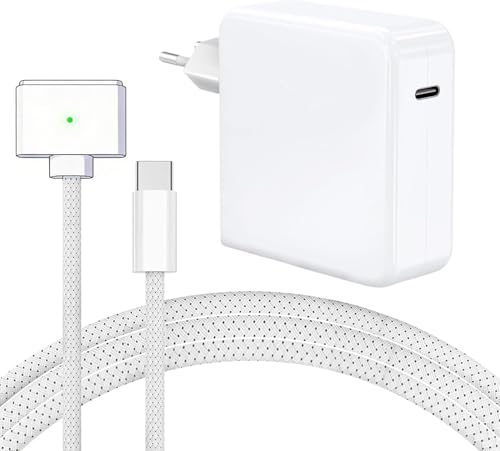 Mac Book Air Pro Ladekabel - 96 W M5 M4 M3 M2 M1 Ersatz Ladegerät mit 2,3M USB‑C auf T-Tip Geflochtenes Kabel für MacBook Air 13/15 Zoll, MacBook Pro 14/16 Zoll 2021~2026