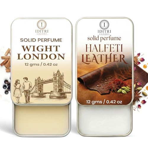 Image of IDITRI EXPORT Solid Perfume |wight london&Halfeti leather Alcohol Free Wax Perfume Balm, Long Lasting | Pocket Tin 12g, Pack Of 2| Non Greasy Smooth Glide, Travel Friendly Unisex