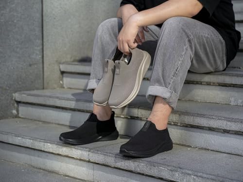 1TAZERO Men's-Wide Width-Walking Slip-on Shoes - Lightweight Comfort Swollen Feet Orthopedic Sneakers Breathable for Plantar Fasciitis Diabetic Elderly2