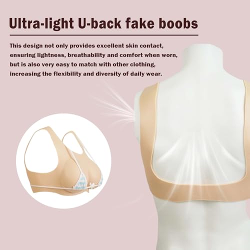 U-Back Silicone Breastplate Realistic Fake Boobs Fake breasts forms B-G Cup Breast Plates Transgender Cosplay4