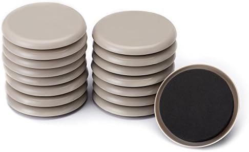 CO-Z Furniture Sliders, 16 Pack Plastic Sliders for Furniture Legs, 3.5 Inch Furniture Carpet Moving Pads, Chair Leg Floor Protectors Movers Coaster for Hardwood Floor, Reusable Round Glides Glider