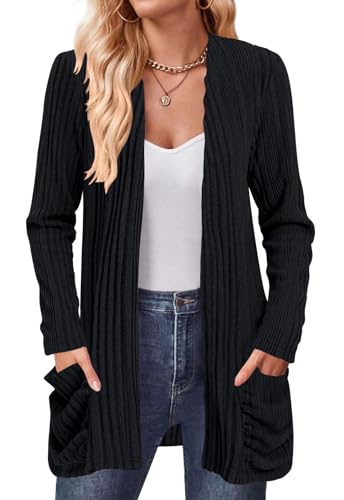 Image of MLXSJ Women's Cardigan Lightweight Long Sleeve Open Front Cardigans with Pockets