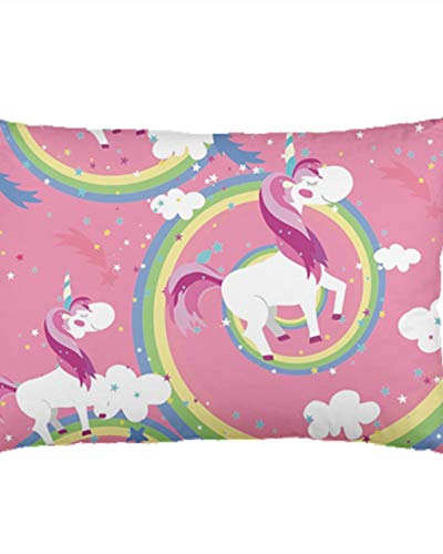 PattyCandy Pink Girly Unicorn with Rainbows Short Sleeve Dress