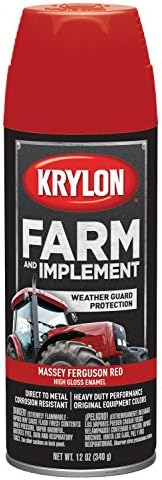 Krylon 1939 Farm & Implement, High Gloss, Furguson, 12 oz. Aerosol Paints, Each, Massey Ferguson Red