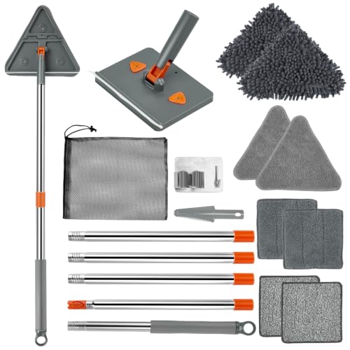 Feeloco Base Board Cleaner Tool with Handle, Wall Cleaner Mop, 8 Pads