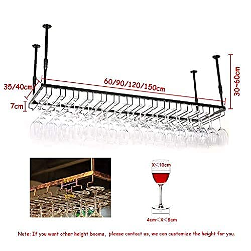 Support de plafond pour verres à vin contre le manque de place au bar