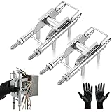 Lounsweer 2 Pcs Professional Electrical Tool Wire Pulling Pulley with Safety Work Gloves PU Coated, Threading Aid Cable for Single Person Suitable for Junction Boxes and Distribution Panels