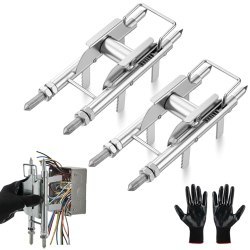 Lounsweer 2 Pcs Professional Electrical Tool Wire Pulling Pulley with Safety Work Gloves PU Coated, Threading Aid Cable for Single Person Suitable for Junction Boxes and Distribution Panels