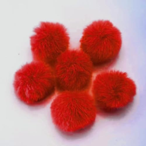 MIUPOO Craft Pom Pom Balls,Poms Costume Accessory, Pom pom Balls for Arts and DIY Creative Crafts Decorations,Red,1.5 Inches,20 Pieces. - Thumbnail 3