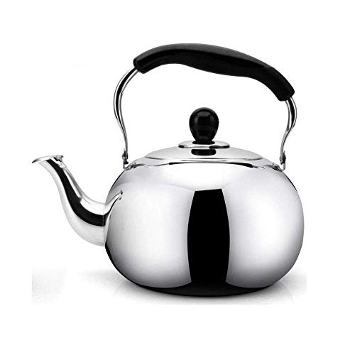 5L Universal Edelstahl-Stahlkessel mit Pfeifkochfeld, Teekanne, Verbrühschutz, Induktionskochfelder, Gasherd, für Zuhause, Büro, Außenbereich