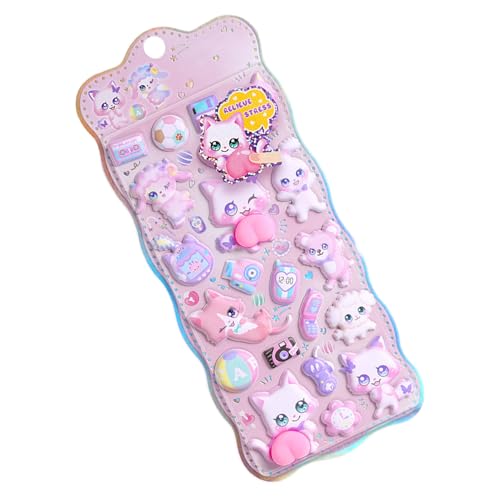 おしりぷにぷにシール 3D - おしりぷにぷにシール かわいい 動物 3D立体ステッカー マシュマロ もちもち もっちりスクイーズ ストレス解消 飾り用 日記 手帳用 携帯電話飾り 手芸用品 子供 大人用 手帳 デコレーション