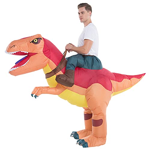 Inflatable Dinosaur Costume Adult Men Women, Inflatable Blow Up Costume Riding Trex Dinosaur Costume Youth, Inflatable Ride On Dinosaur Halloween Costume Teen