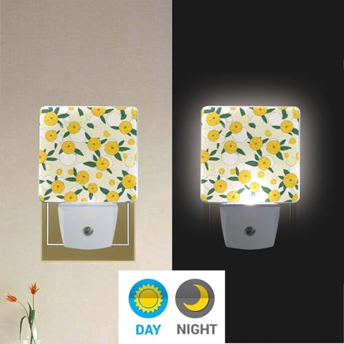 Lámpara de noche LED sensor amarillo con hojas verdes miniatura 4