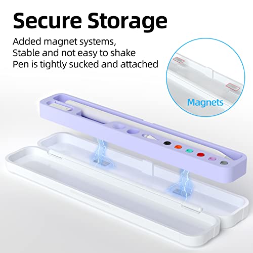 Image of Magnetic Carrying Case Compatible with Apple Pencil 2nd Generation and 1st Gen Pencil and Samsung Galaxy S-Pen Series, Pencil case Consists of Hard PC Shell and Soft Silicone Inner