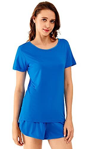 Image of WiWi Viscose from Bamboo Pajamas Set for Women Super Soft Short Sleeve Cooling Summer Plus Size Pjs Sets Sleepwear S-4X