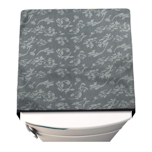 Image of MAXIMUS Dust & Stain Free Waterproof Fridge Top Cover | Refrigerator cover | Washable Material Fridge cover | 6 Utility Pockets (Leaf Blue)