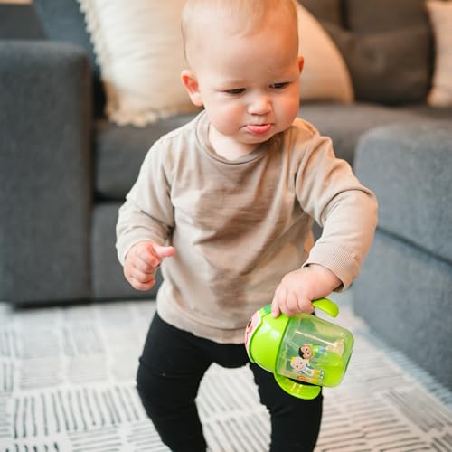 Image of The First Years Cocomelon Weighted Straw Cup - Spill Proof Toddler Straw Cups with Flip Top Cover - Transition Sippy Cups - Toddler Feeding Supplies - 7 Oz - Ages 6 Months and Up