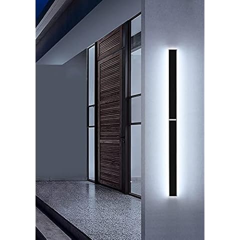 wowspeed LED Outdoor Wall Lights 30W, 90CM Black Wall Sconce Long Strip Lamp 6500K Cold White IP65 Waterproof Wall Lamp Outside/Indoor for Garden Patio Hallway Night Wall Lighting (30W 90CM, 2PCS) Cover